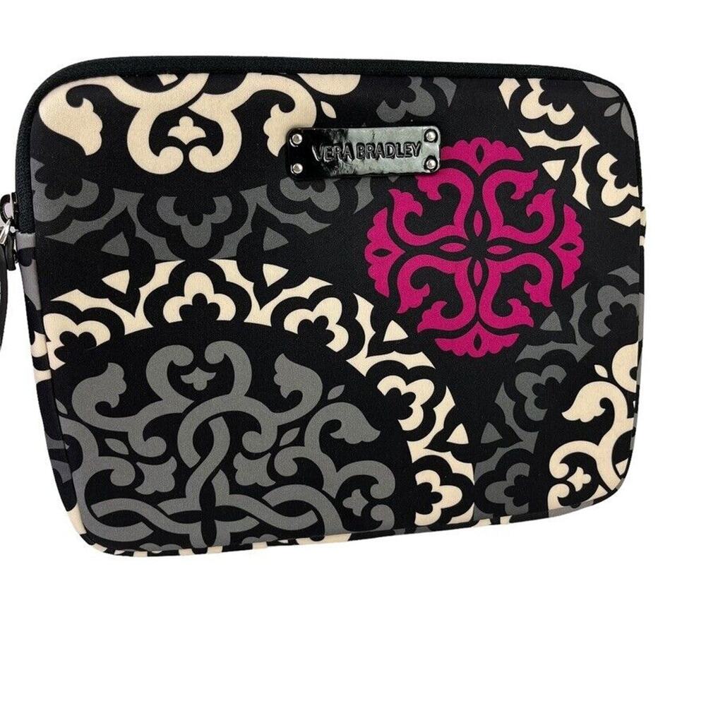 Vera Bradley Canterberry Magenta Black Neoprene Tablet Cover Case Padded 8 x 10